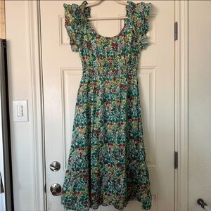 THML Floral Green Midi Dress NWOT